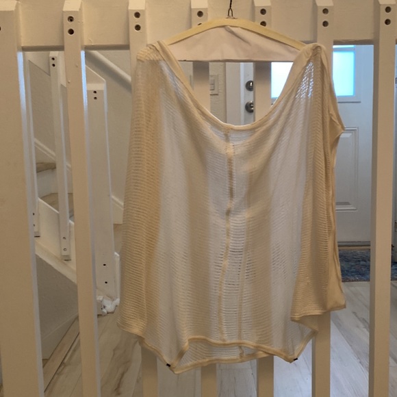 Cream crochet top has some make up stains medium worn once - Picture 2 of 3